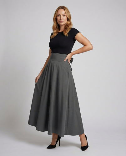Damen Bequeme Weite Rockoptik Mischgewebe Culotte-Hose