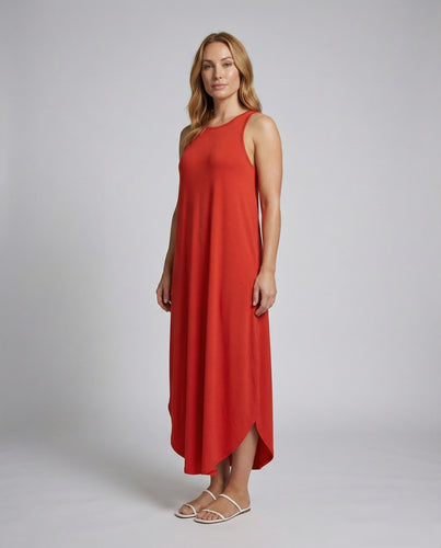 Damen Schlichte Weicher Tulpen-Saum Mischgewebe Longdress