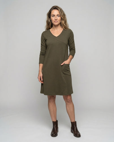 Damen Bequeme Tunika-Silhouette Strick Strickkleid