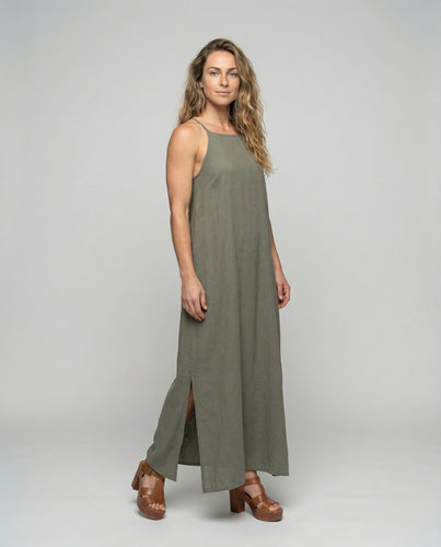 Damen Schlichte Gerader Fall Webstoff Trägerkleid