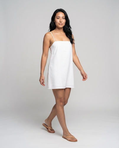 Damen Schlichte Minimalistisches Hängerchen Mischgewebe Minikleid