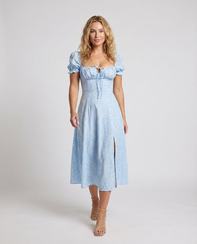 Damen Romantische Figurformende Korsage Mischgewebe Midikleid