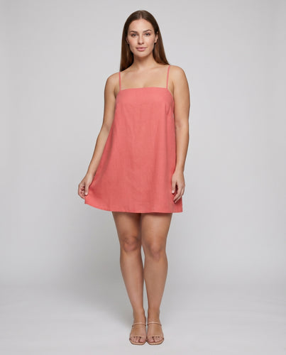 Damen Schlichte Gerader Bustier-Ausschnitt Mischgewebe Minikleid