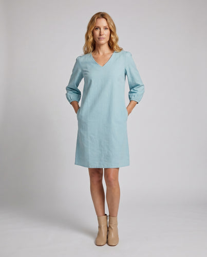 Damen Feminine Dekorativer Fransensaum Mischgewebe V-Ausschnitt-Minikleid
