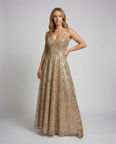 Damen A-Linien Ballkleid Bustier Spaghettiträger