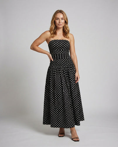 Damen Off-Shoulder Maxikleid Tellerrock Retro-Stil