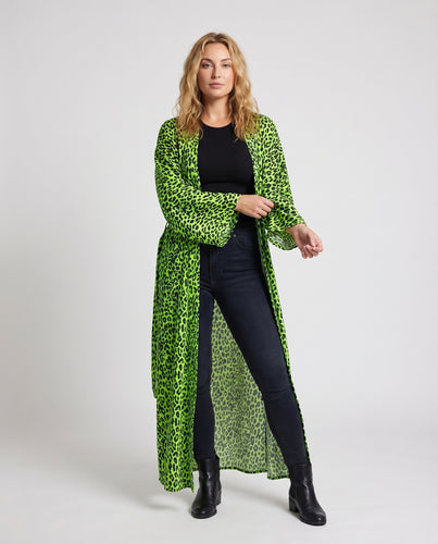 Damen Maxikimono Strand-Stil Trompetenärmel Beinschlitz
