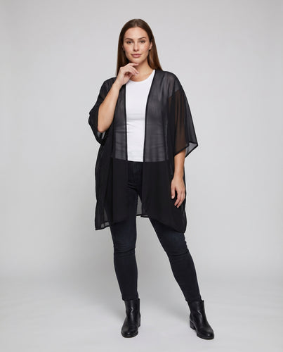 Damen Strandüberwurf Chiffon Weit 1/2-Arm