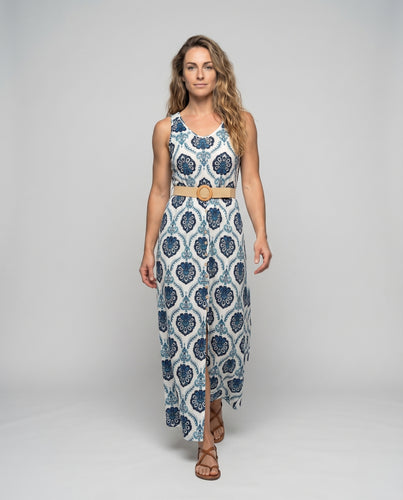 Damen Maxikleid Medaillon-Stil Seitlicher Schlitz Boho-Look