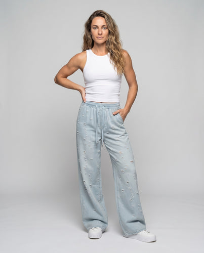 Damen Freizeit-Hose Einseitiges Maxibein Shorts Stickerei