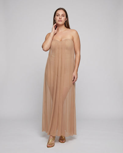 Damen Plissiertes Abendkleid Fließender Maxirock Chiffon