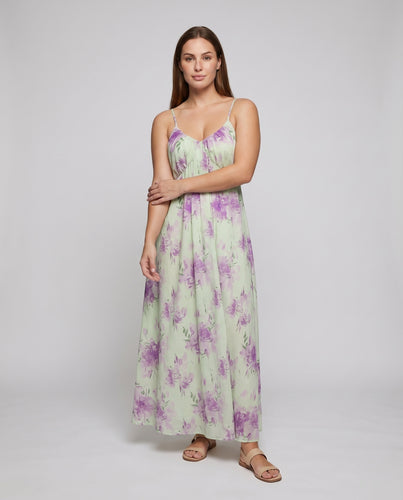 Damen Hängerkleid Geraffte Brust Halterband Seidenoptik
