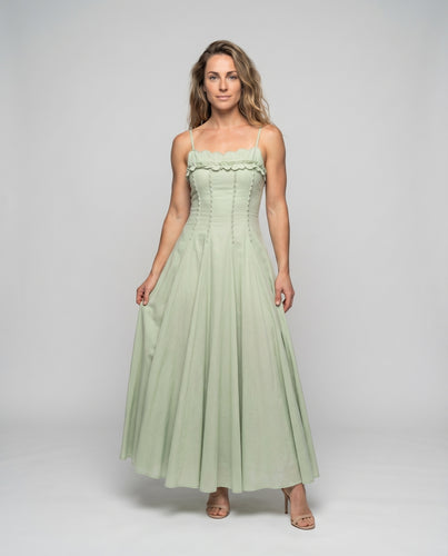 Damen Ballkleid Geformte Korsage Rüschenkante Tellerrock