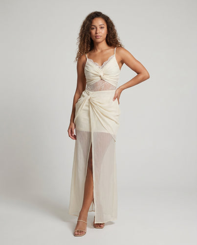 Damen Strand-Ensemble Spitzen-Bustier Wickelrock Zweiteilig