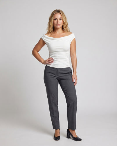 Damen elegantes Oberteil mit asymmetrischem Ausschnitt
