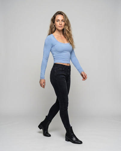 Damen Langarm-Top mit eleganter Spitze