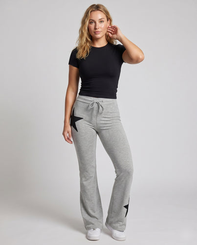 Damen lässige Sweatpants mit weitem Schnitt und modischem Sternenmotiv