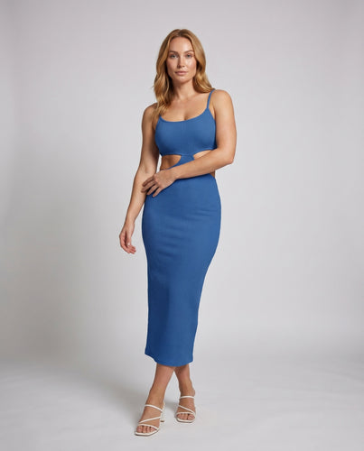Damen Maxikleid mit modischen Cut-Out-Details und verführerischem V-Ausschnitt