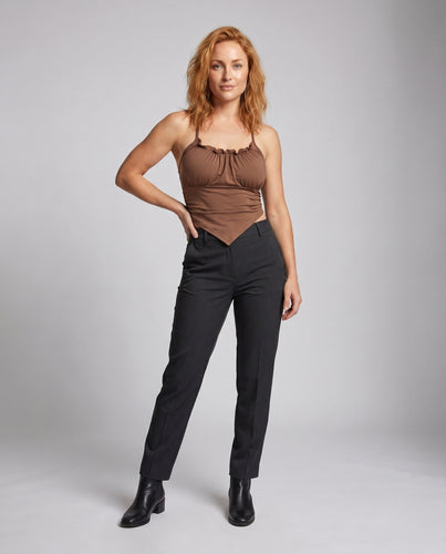 Damen raffinierte Wickeltop mit Rüschendetails