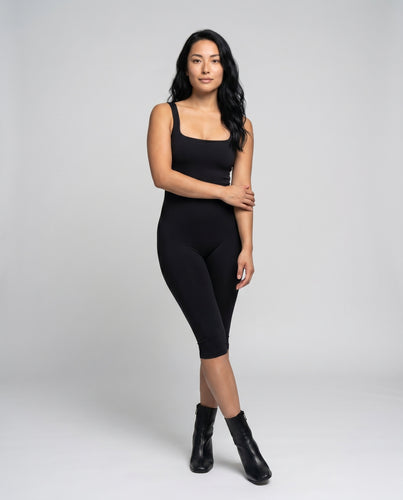 Damen Bodycon Jumpsuit mit quadratischem Ausschnitt und figurformendem Schnitt R&B