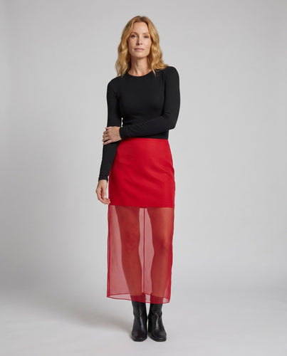 Damen Eleganter Maxirock mit Schichten aus transparentem Stoff R&B