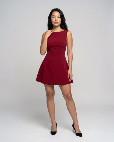 Damen Elegantes Kurz-Kleid mit schmalem Schnitt und edlem Finish R&B