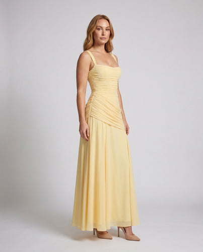 Damen Elegantes langes Cocktailkleid mit raffinierter Drapierung R&B