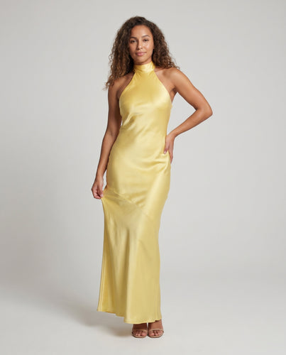 Damen Elegantes Maxikleid mit hochgeschlossenem Oberteil und schmalem Schnitt R&B