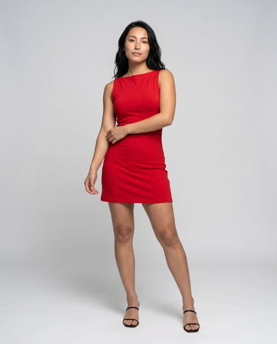 Damen Elegantes Minikleid mit asymmetrischem Ausschnitt und figurbetontem Schnitt R&B