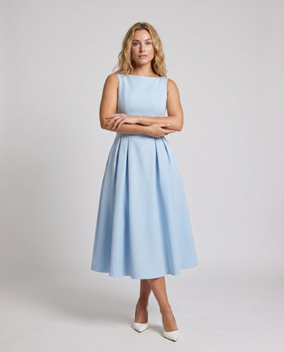 Damen Etuikleid mit weit schwingendem Rock und elegantem Ausschnitt R&B