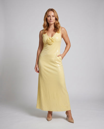 Damen Figurbetontes Abendkleid mit Glitzerakzenten und floraler Verzierung R&B