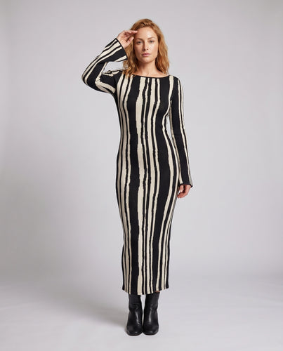 Damen Figurbetontes Langarmkleid mit einzigartigem Tiermotiv R&B