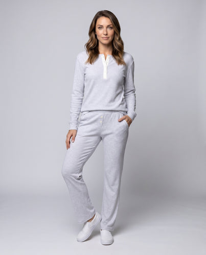 Damen Bequemes Pyjama-Set mit Knopfleiste und weitem Schnitt