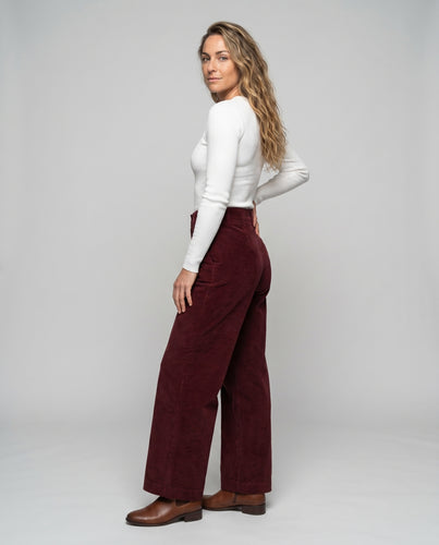 Damen elegante weite Stoffhose