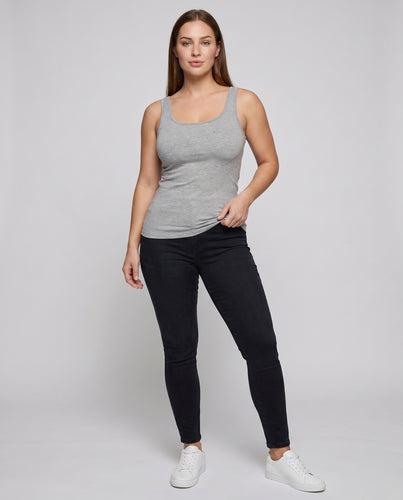 Damen elegantes Trägertop aus hochwertiger Baumwolle mit feinem Schnitt