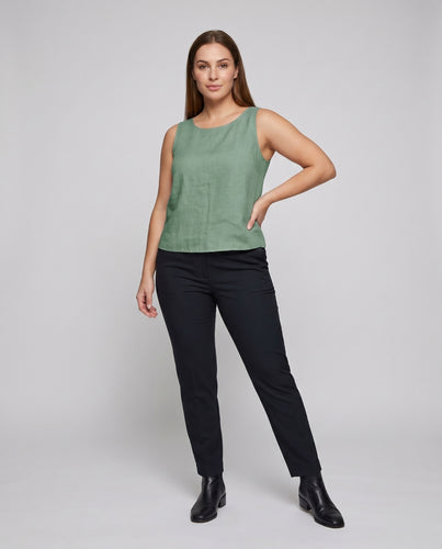 Damen elegantes und lässiges Top mit rückseitigem Kreuzdesign