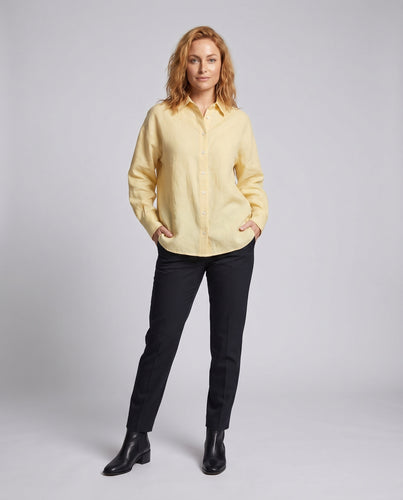 Damen lässige Leinenbluse mit modernen Details