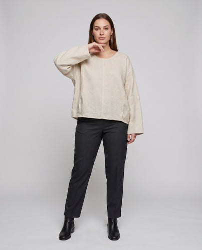 Damen lässiges Oberteil mit weitem Schnitt und eleganter Struktur
