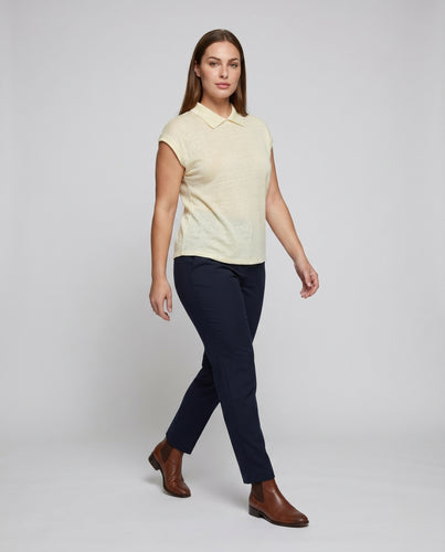 Damen lässiges Poloshirt mit modischem Kragen