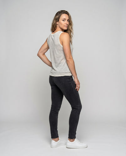 Damen lässiges Trägershirt mit feiner Textur und minimalistischen Details