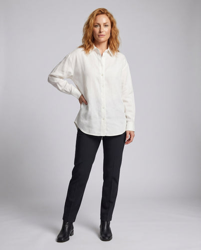 Damen legere Leinenbluse mit elegantem Schnitt