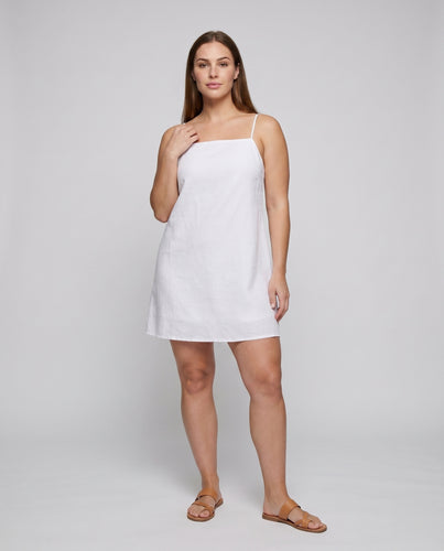 Damen leichtes Spaghettiträgerkleid mit elegantem Rückenschnitt