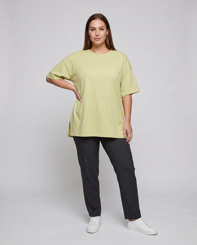 Damen lockeres Basic-T-Shirt mit weitem Schnitt und lässigem Stil