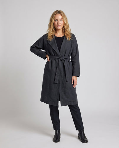 Damen luftige Kimonojacke aus hochwertigem Leinen mit weitem Schnitt
