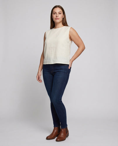 Damen luftiges ärmelloses Oberteil mit minimalistischer Silhouette