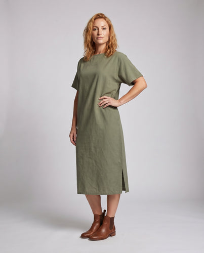 Damen Luftiges Leinen-Minikleid mit minimalistischer Silhouette