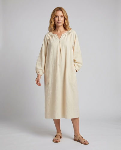 Damen luftiges Maxikleid mit eleganten Puffärmeln