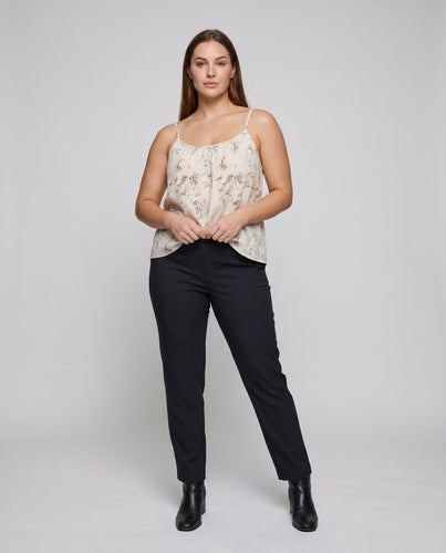 Damen luftiges Spaghetti-Trägertop mit floralem Muster und relaxed Fit