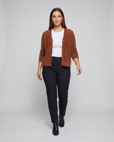 Damen weicher V-Ausschnitt Cardigan aus feinem Kaschmirmix