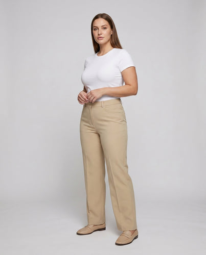 Damen Weite High-Waist-Hose aus hochwertigem Material